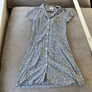 Moda International Button Front Apple Print Collared Mini Dress Summer Size 6